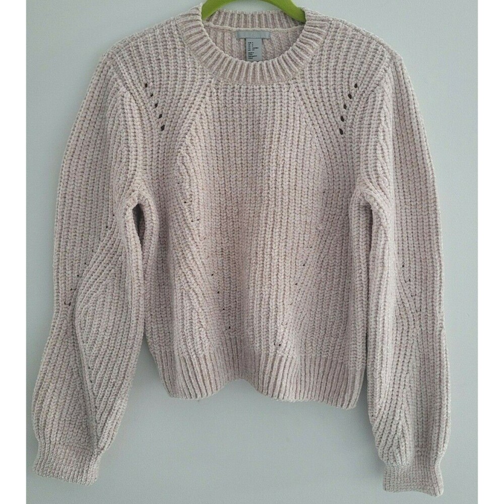 H&M Sweater Womens Size Small Crewneck Beige Pullover Long Sleeves Soft